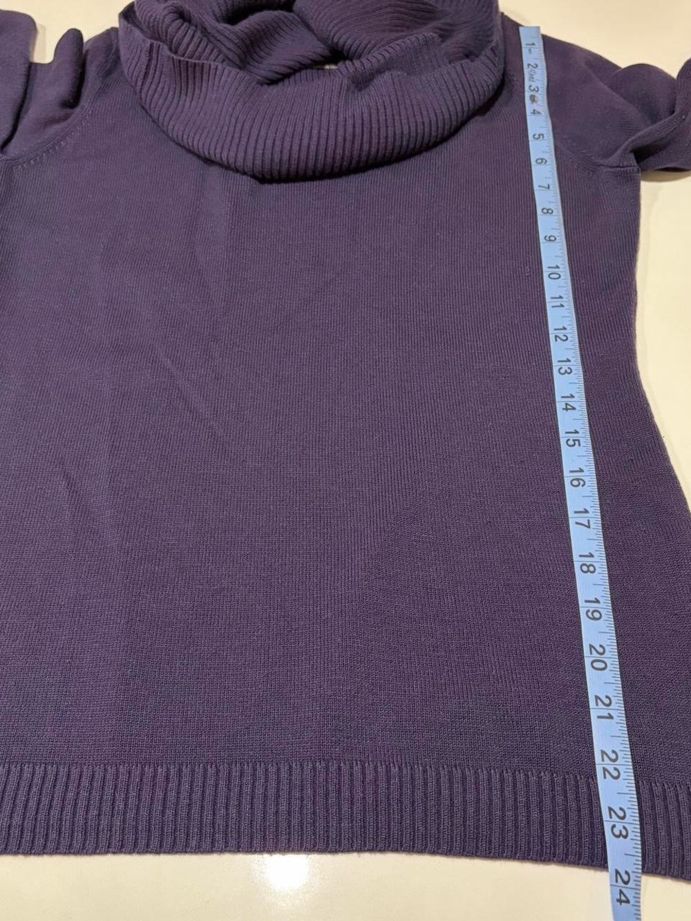 Off-Shoulder Ribbed Knit Sweater - Purple - Picture 6 of 7